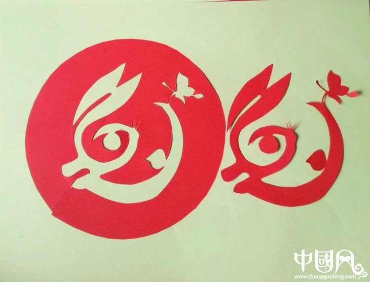 創(chuàng)意十足中秋玉兔剪紙，兔子鬧仲秋