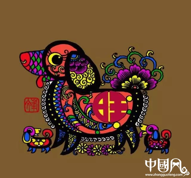 百狗圖剪紙系列(32張)，曹文峰剪紙作品欣賞